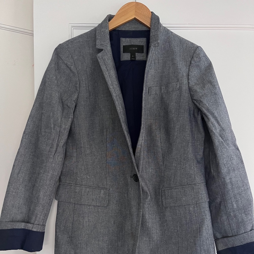JCrew Navy and Gray Blazer